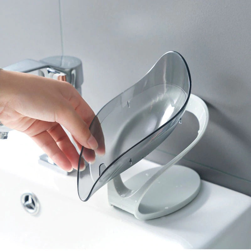 Delicate Leaf-Shaped Soap Dish/Holder With Drain