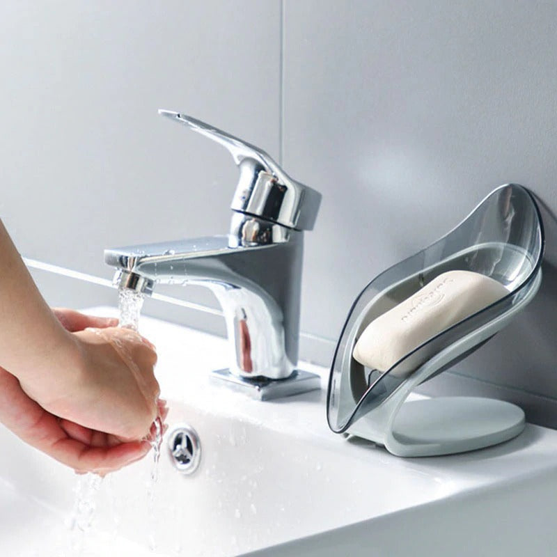 Delicate Leaf-Shaped Soap Dish/Holder With Drain