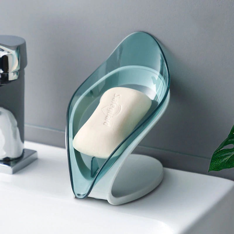 Delicate Leaf-Shaped Soap Dish/Holder With Drain
